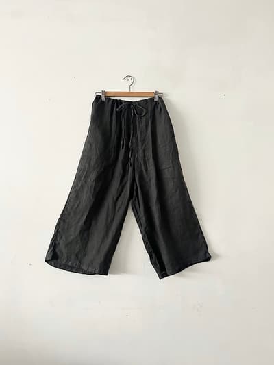【美品】HTS　HARROW TOWN STORES　リネンワイドイージーパンツ　サイズ42 画像1