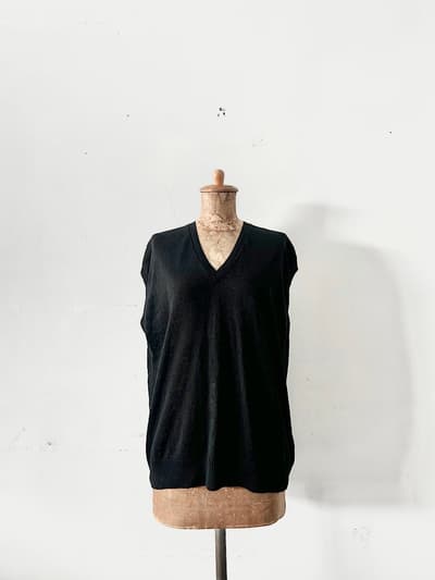 【美品】SOIL　リネンVネックベスト　バックリボン 画像1