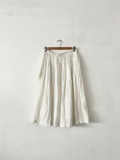 【美品】maison de soil　コットンギャザースカート　ホワイト 画像1