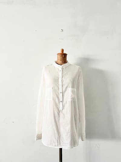 ORTO BOTANICO　バンドカラーブラウス　made in Italy　 画像1