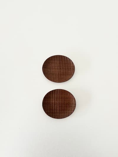 【美品】加賀雅之　オーバル型　木皿　楕円豆皿　2枚セット　ウォールナット 画像1