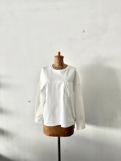 【美品】BARNYARDSTORM　切替カットソー　白　ポケット　サイズF　 画像1