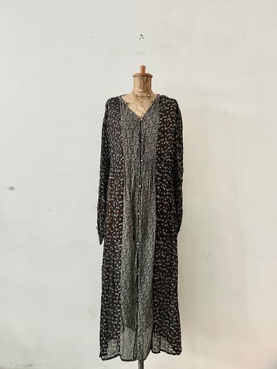 【美品】ne Quittez pas　レーヨン　小花柄ワンピース　 画像1