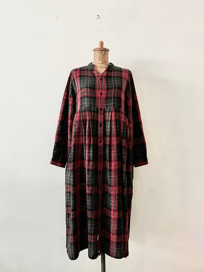 【美品】GRANDMA MAMA DAUGHTER　タータンチェック　ワンピースサイズ０　 画像1