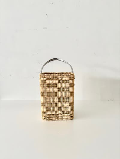 【美品】Fatima Morocco　ストローワンハンドルバスケットS　かごバッグ 画像1