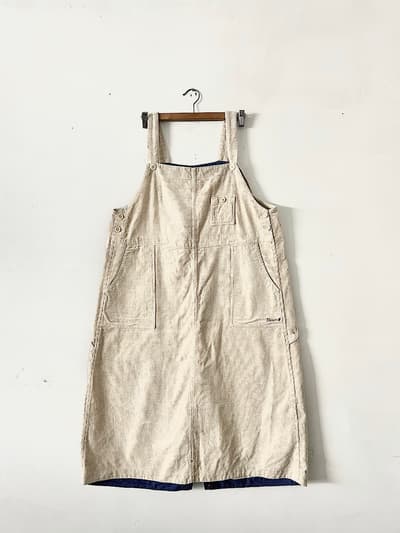 【美品】快晴堂　TOPベージュのコール天　オーバーオールスカート　サイズ2 画像1
