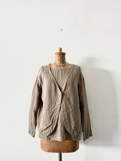 tumugu　ソリトリネン　プルオーバー　ベストセット 画像1