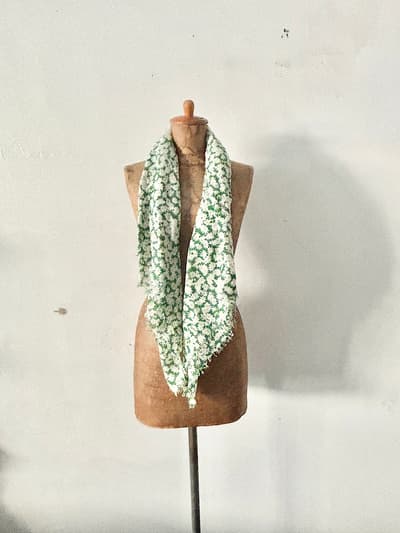 【美品】R&D.M.Co- OLDMAN'S TAILOR　花柄ガーゼストール　ショール　綿　 画像1