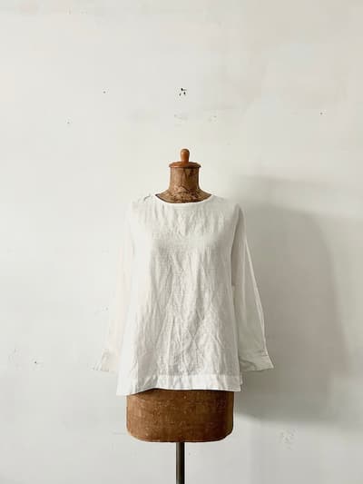 【美品】Hands of creation　白　プルオーバー　リネンブラウス　サイズF 画像1