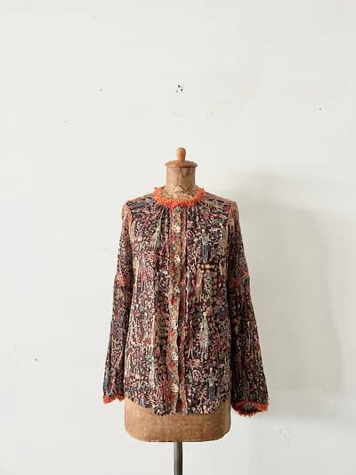 【美品】TSUMORI CHISATO　アーティストたちシフォン　シルクブラウス 画像1