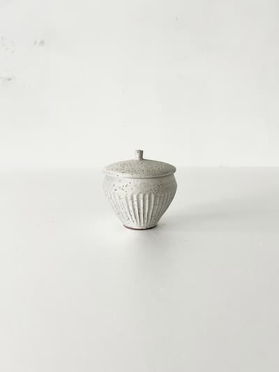 【美品】飯高幸作　ふた付きポット  画像1