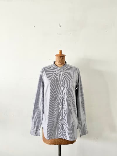 prit　ストライプ　ノーカラーシャツ　サイズ1　 画像1