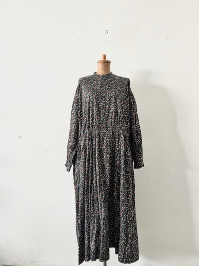 【美品】TOUJOURS　ORGANIC COTTON VINTAGE FLOWER PRINT DRESS　サイズ1 画像1