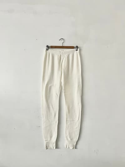 【美品】TOUJOURS　サーマルレギンス　白　コットン 画像1