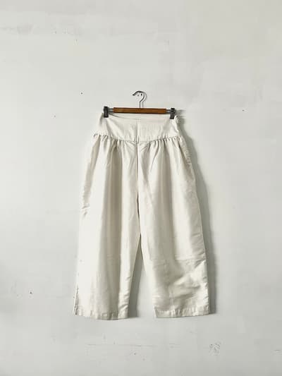 【美品】BUNON  Wide Belt Pants　シルク　Mサイズ 画像1