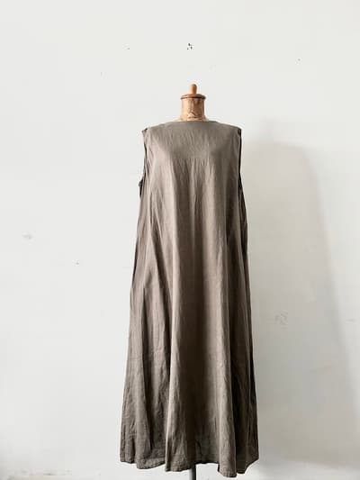 URBAN RESEARCH DOORS　ノースリーブリネンワンピース　オリーブ 画像1