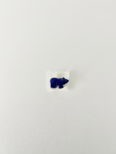 【美品】TAKUNOBU　くま　陶器　ブローチ　コバルト 画像1