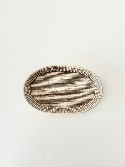 【美品】金成潤子　楕円皿　24cm  画像1