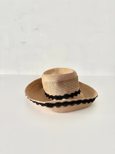 Athena NEW YORK　ペーパーハット　刺繍　 画像1