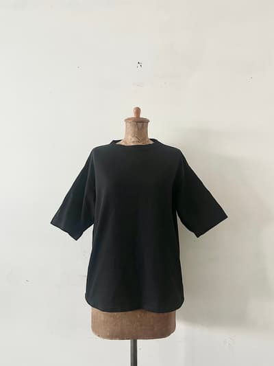 【美品】FORK&SPOON　黒　ボトルネック5分袖Tシャツ　コットン　サイズ1 画像1