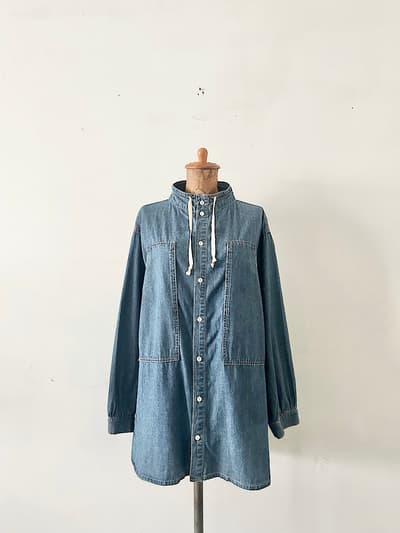 ventblanc　ノーカラーデニムシャツ　コットン　サイズF 画像1