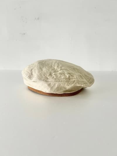 【美品】定価2.5万　45R　リネンヘリンボン　ベレー帽 画像1