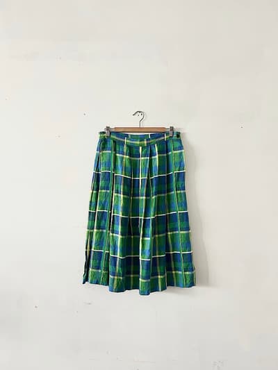 【美品】grin　リネン　チェック柄　スカート 画像1