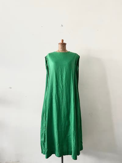 nop de nod　リネンワンピース　ノースリーブ　グリーン 画像1