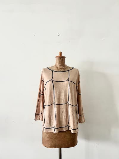 mina perhonen　ribbon frame　リネンプルオーバー　サイズ38 画像1