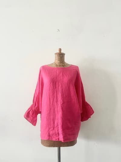 URBAN RESEARCH　DOORS　リネンキャンディスリーブプルオーバー　サイズM　ピンク 画像1