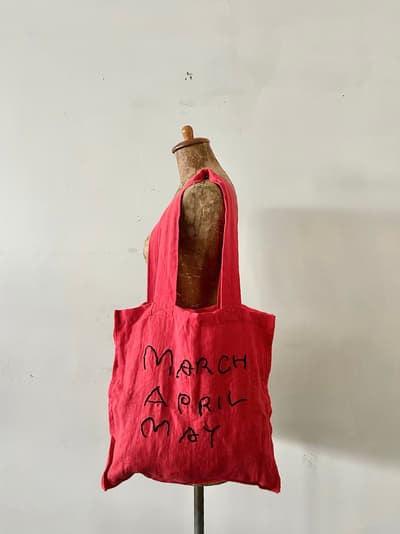 MarchAprilMay　リネントートバッグM　赤 画像1