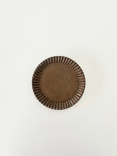 【美品】小澤基晴　6寸ブロンズしのぎケーキ皿  画像1