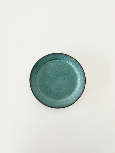【美品】小澤基晴　翡翠7寸深皿 画像1