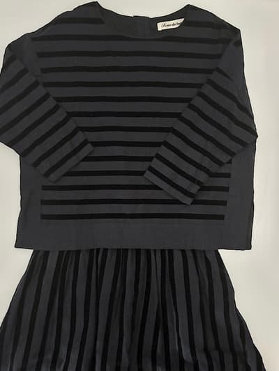 【美品】Porte des bontons　セットアップ　スカート　黒　ボーダー　　 画像1