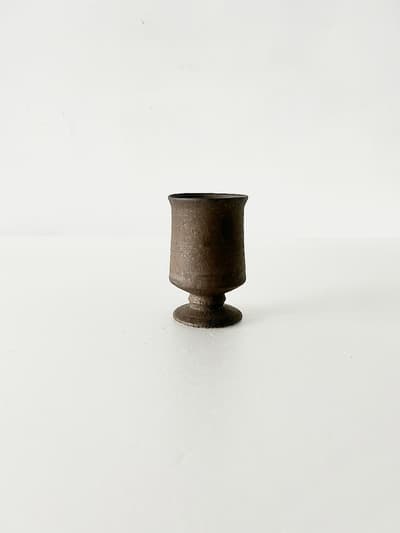 【美品】藤原純　ゴブレット　黒 画像1