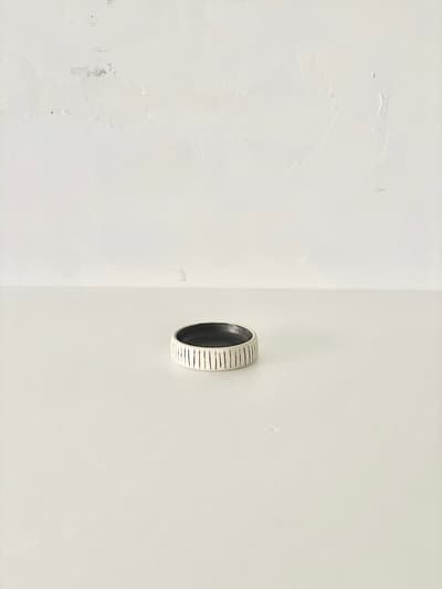 【美品】奥田章　十草リバーシブル皿 超ミニ　信楽　文五郎窯　　白　 画像1