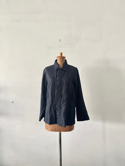 【美品】RINEN　ネイビー　リネンジャケット　 画像1