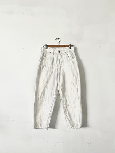 mina perhonen always　ロールアップ 　ホワイトデニムパンツ　コットンリネン　サイズ36 画像1