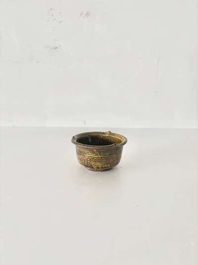 【美品】叶谷真一郎　中鉢　黄土　 画像1