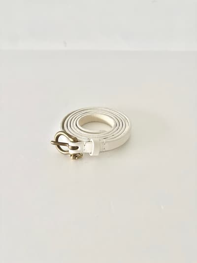 【未使用】mononogu　10mm　レザーベルト　白 画像1