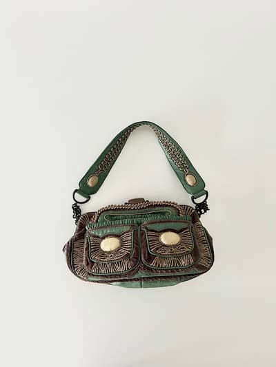 【美品】JAMIN PUECH　ハンドバッグ　刺繍レザー 画像1