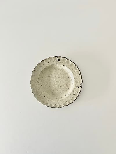 【美品】村上直子　小菊中　moegi　18cm　プレート　6寸　茶 画像1