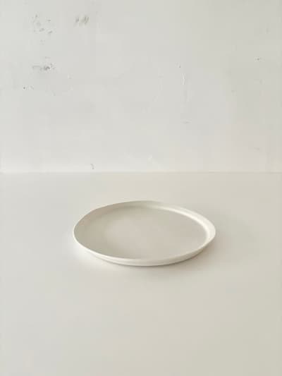 【美品】馬場勝文　白磁マットリム細　 画像1