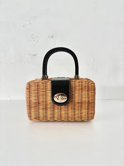kate spade　カゴバッグ　　ストロー　レザー　 画像1
