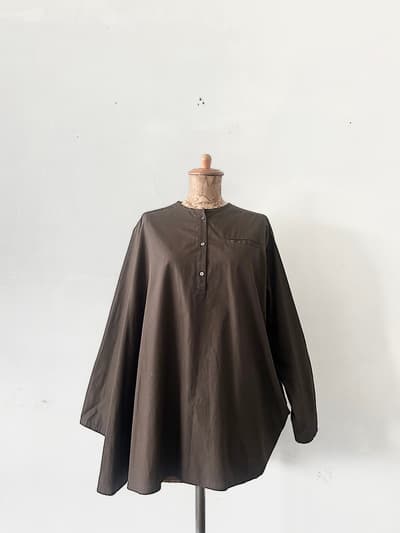 mizuiro ind　アシンメトリーブラウス　ブラウン 画像1