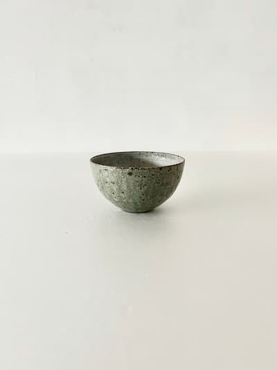 【美品】清岡幸道　飯碗　灰オリーブ 画像1