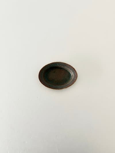 【美品】藤原純　ミニ　オーバル　楕円皿 画像1