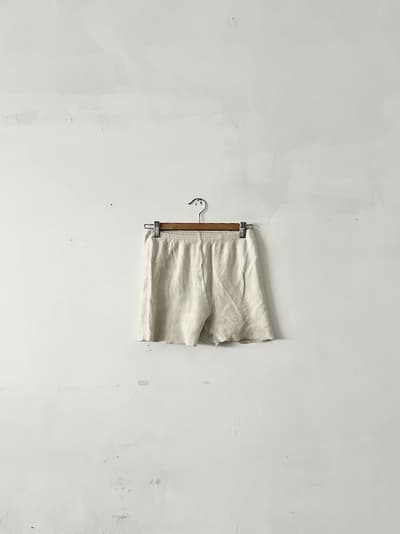 OLDMAN'S TAILOR　コットンカシミヤ　ワッフルショーツ　アイボリー  画像1