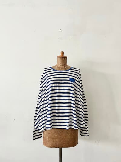 bulle de savon　ボーダーカットソー　ブルー　フリーサイズ 画像1