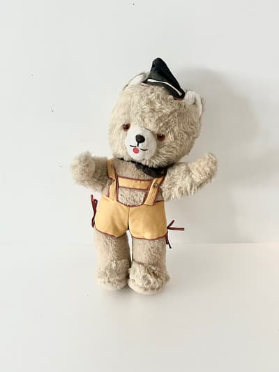 【Germany Vintage】ぬいぐるみ　ベア　サロペット  帽子 画像1